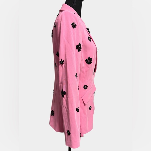 Cinq à Sept Cheyenne Blazer Pink Embellished Floral Jacket Sz 6 Designer Chic - Picture 9 of 14